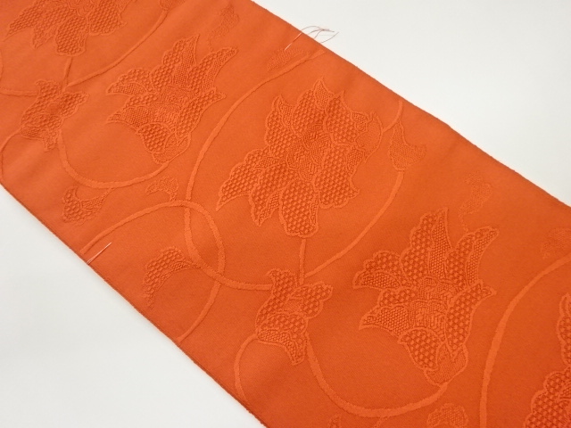 綴れ花唐草模様織出し名古屋帯